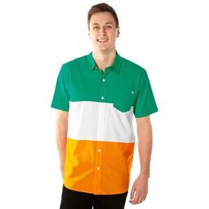 Tipsy Elves Irish Flag Button Up Shirt Men’s XL St Patrick’s Day Irish Heritage